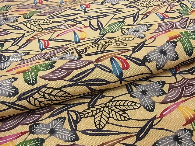 平和屋本店●最高級　城間栄順　本場琉球紅型　小紋　反端付き　着丈167.5cm　裄丈68.5cm　正絹　逸品　kk564