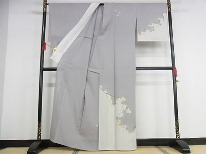 平和屋本店■極上 夏物 ジャパンオートクチュール 渡辺雪三郎 訪問着 絽 花唐草文 金彩 着丈162.5cm 裄丈68.5cm 正絹 逸品 4kk0116
