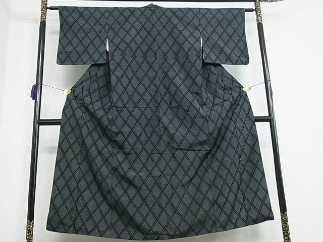 平和屋着物■上質な紬 菱繋ぎ 逸品 re2165