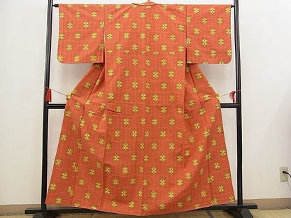 平和屋着物■上質な紬　吉祥文　逸品　n-rf0783