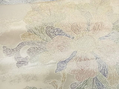 平和屋着物■六通柄袋帯 更紗草花文 金銀糸 逸品 n-rm0021