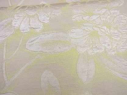 平和屋着物■六通柄袋帯　ふくれ織　枝花文　銀糸　逸品　n-rm0146