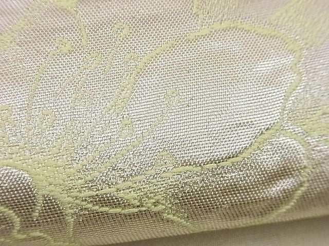 平和屋着物■六通柄袋帯　ふくれ織　枝花文　銀糸　逸品　n-rm0146