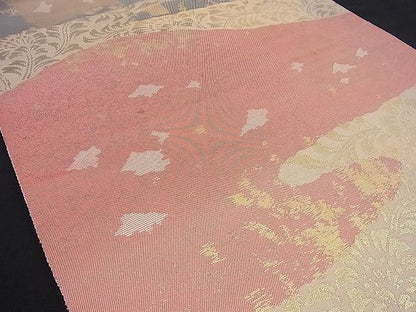 平和屋着物■六通柄袋帯　流水箔散らし　金糸　逸品　n-rm0171