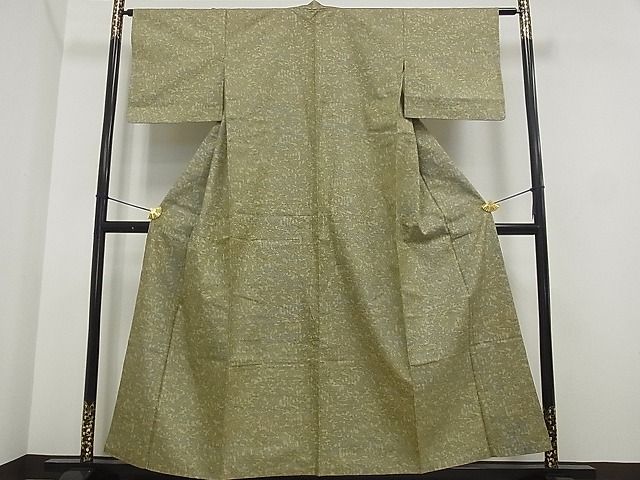 平和屋着物■上質なお召 草木染 風景文 逸品 rt2095