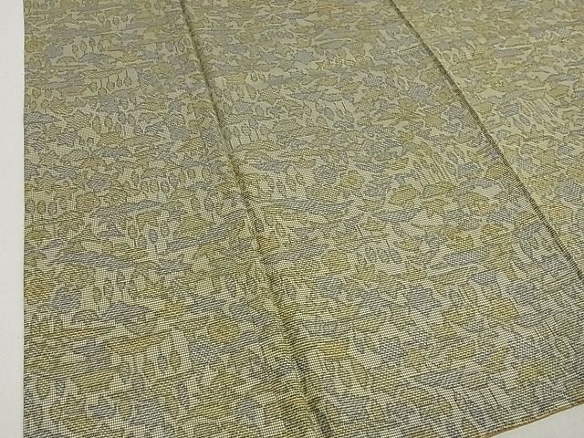 平和屋着物■上質なお召 草木染 風景文 逸品 rt2095