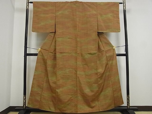平和屋着物■上質な紬 霞文 手織り暈し 逸品 rt2261