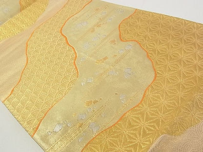平和屋着物■六通柄袋帯 道長文 金銀糸 逸品 rt2626