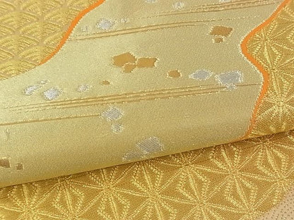 平和屋着物■六通柄袋帯 道長文 金銀糸 逸品 rt2626