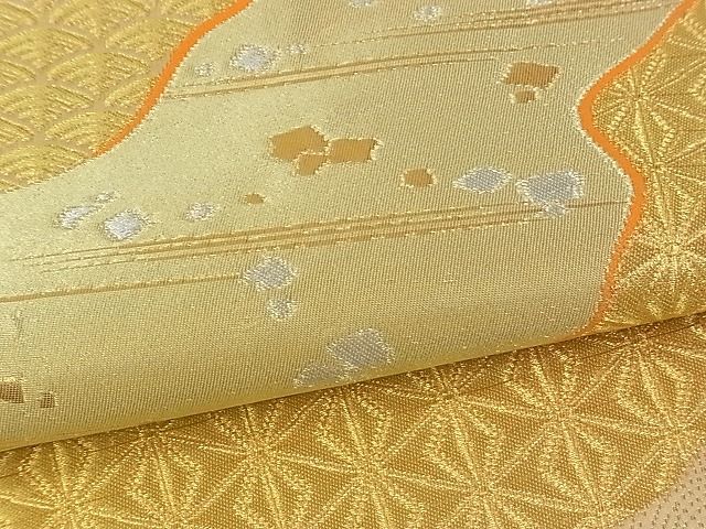 平和屋着物■六通柄袋帯 道長文 金銀糸 逸品 rt2626