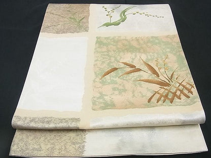 平和屋着物■西陣 六通柄袋帯 唐織 柳文 金糸 逸品 n-rv0007