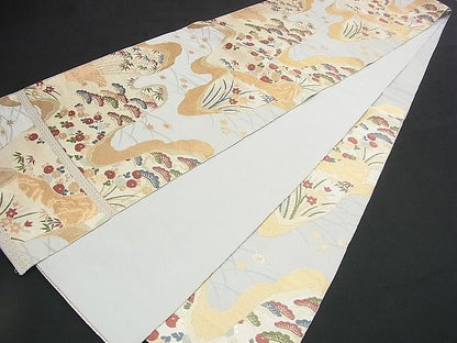 平和屋着物■六通柄袋帯 吉祥花文 金糸 逸品 n-rv0028