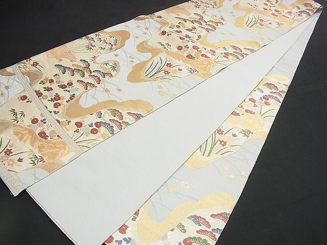 平和屋着物■六通柄袋帯 吉祥花文 金糸 逸品 n-rv0028