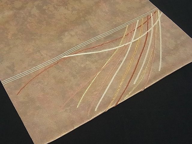 平和屋着物■六通太鼓柄袋帯 唐織 檜扇飛鶴花松文 金糸 逸品 CAAB1933rv