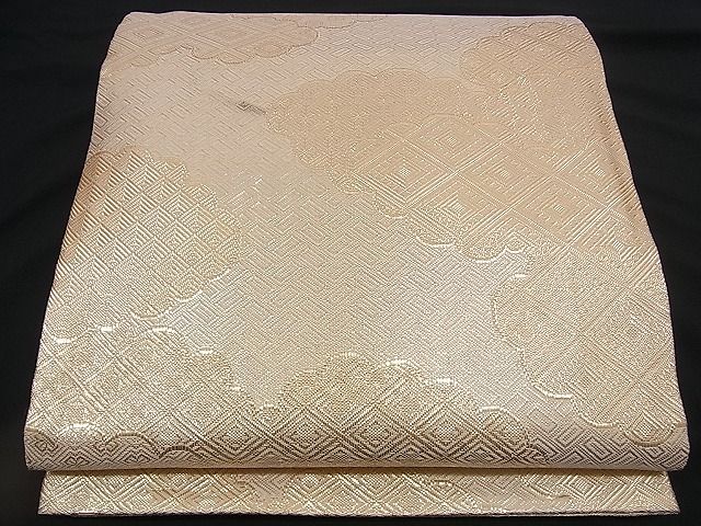 平和屋着物■佐賀錦 全通柄袋帯 雲重ね文 金糸 逸品 n-rv0072