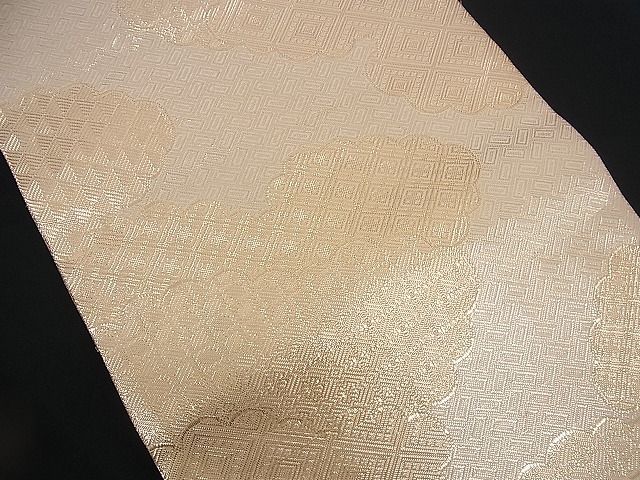平和屋着物■佐賀錦 全通柄袋帯 雲重ね文 金糸 逸品 n-rv0072