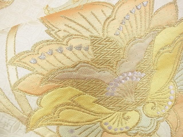 平和屋着物■六通柄袋帯 更紗草花文 金銀糸 逸品 n-rv0103