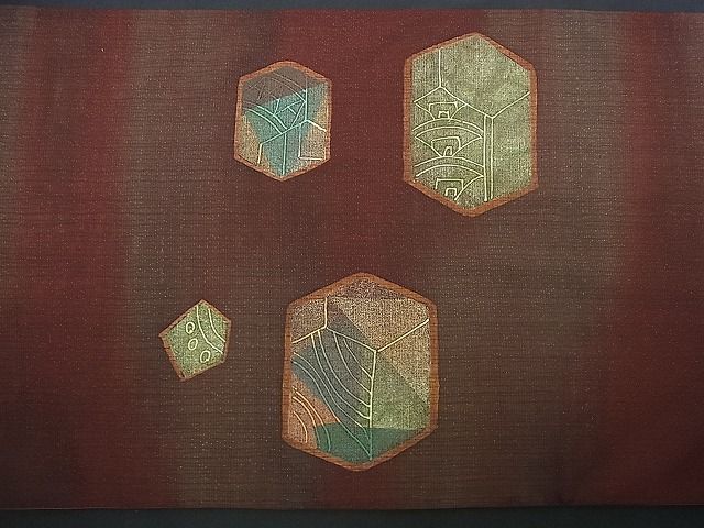 平和屋着物■全通柄袋帯 亀甲吉祥文 金彩 逸品 n-rv0105