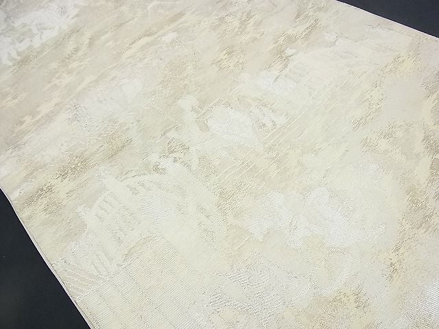 平和屋着物■六通柄袋帯 現物風景文 銀糸 逸品 n-rv0106