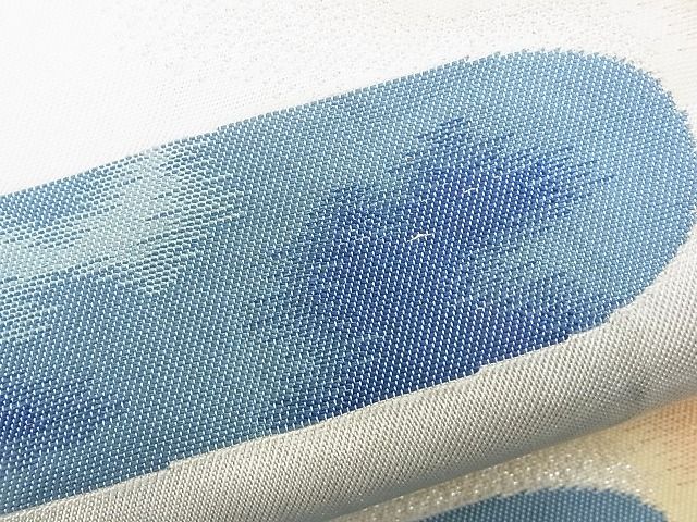 平和屋着物■六通柄袋帯 エ霞文様 銀糸 逸品 n-rv0143