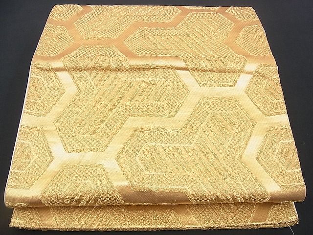 平和屋着物■六通柄袋帯 毘沙門亀甲 金糸 逸品 n-rv0200