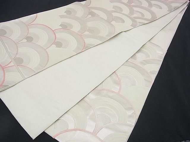 平和屋着物■六通柄袋帯 唐織 青海波 銀糸 逸品 n-rv0205