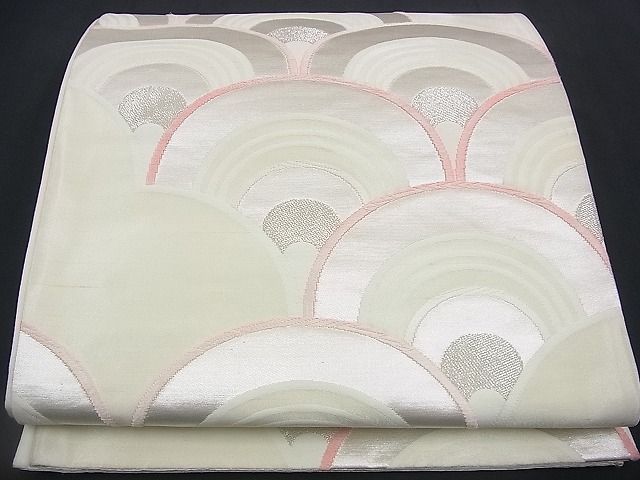 平和屋着物■六通柄袋帯 唐織 青海波 銀糸 逸品 n-rv0205