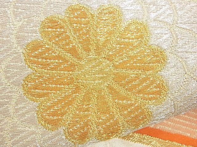 平和屋着物■六通柄袋帯 唐織 亀甲重ね菊桐文 金銀糸 逸品 n-rv0206