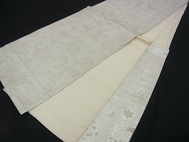 平和屋着物■六通柄袋帯 花唐草文 銀糸 逸品 n-rv0270
