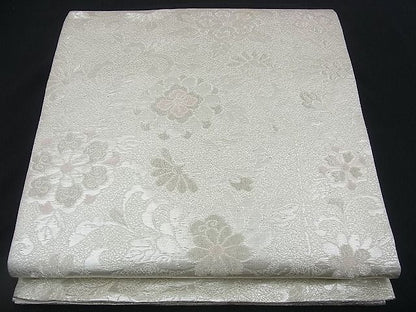 平和屋着物■六通柄袋帯 花唐草文 銀糸 逸品 n-rv0270