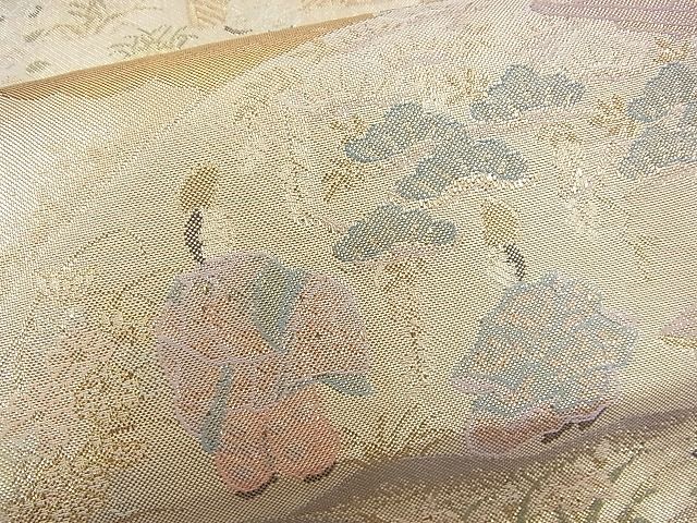 平和屋着物■佐賀錦 六通柄袋帯 源氏絵 金糸 逸品 n-rv0290