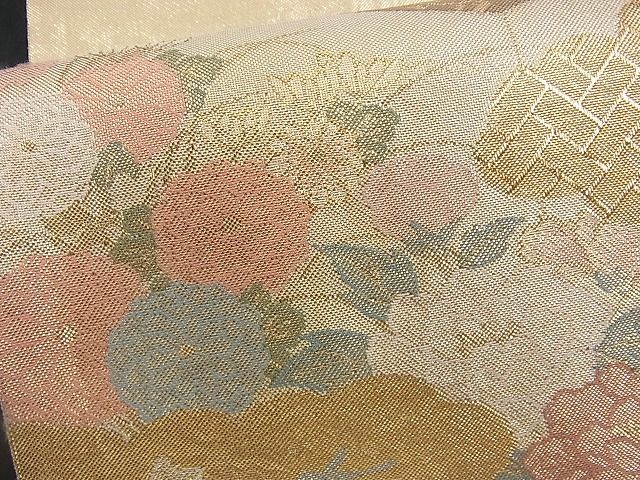 平和屋着物■佐賀錦 六通柄袋帯 源氏絵 金糸 逸品 n-rv0290