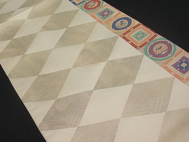 平和屋着物■六通柄袋帯 菱吉祥文 金糸 逸品 CAAB1936rv