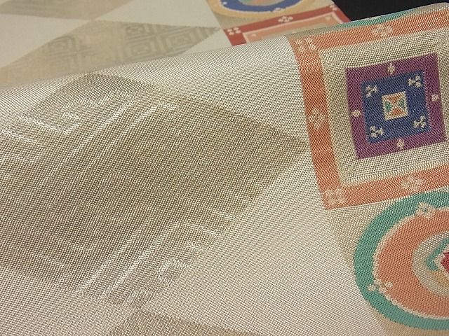 平和屋着物■六通柄袋帯 菱吉祥文 金糸 逸品 CAAB1936rv