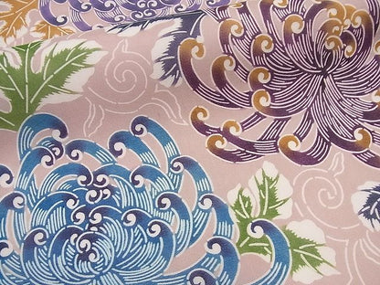 期間限定セール20％off■極上　夏物　和染紅型　栗山紅型　栗山吉三郎　九寸名古屋帯　乱菊　逸品　未使用3s1010