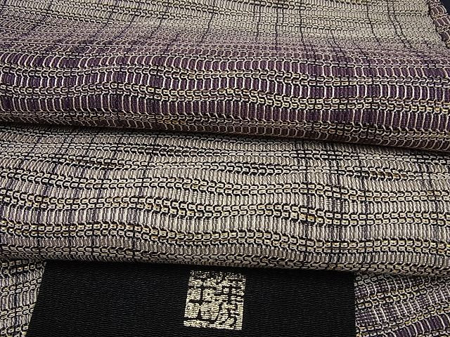 平和屋本店■希少　夏物　1897年創業　名門岡野　本場筑前博多織　千年工房　八寸名古屋帯　しぐれ間道　証紙付き　逸品3s1044