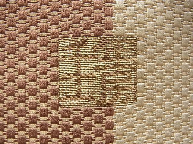 期間限定セール40%off■極上　1897年創業　名門岡野　本場筑前博多織　千年工房　八寸名古屋帯　網代風通　金糸　証紙付き　逸品　2s10454