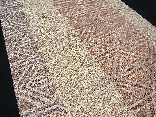 期間限定セール40%off■極上　1897年創業　名門岡野　本場筑前博多織　千年工房　八寸名古屋帯　網代風通　金糸　証紙付き　逸品　2s10454