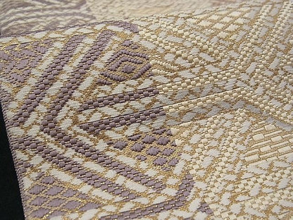 期間限定セール40%off■極上　1897年創業　名門岡野　本場筑前博多織　千年工房　八寸名古屋帯　網代風通　金糸　証紙付き　逸品　2s10454