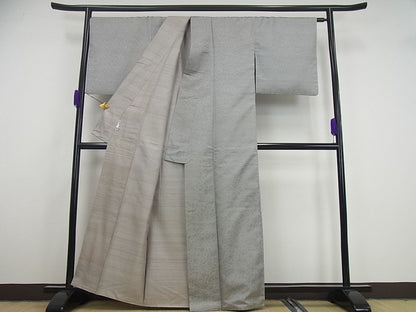 平和屋本店●極上 野蚕紬 新小石丸 野蚕糸工房謹製 更紗唐草地紋 証紙付き 逸品3s1144