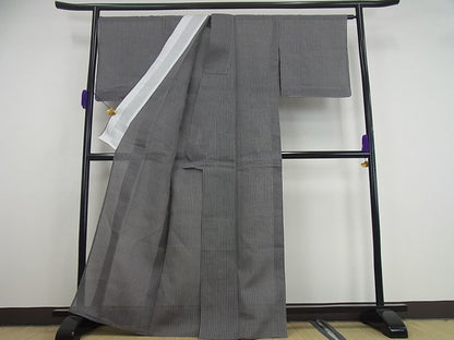 平和屋本店＊極上 夏物 石川県指定無形文化財 能登上布 本麻手織上布 山崎仁一 間道 山崎麻織物工房 逸品 未使用3s1181
