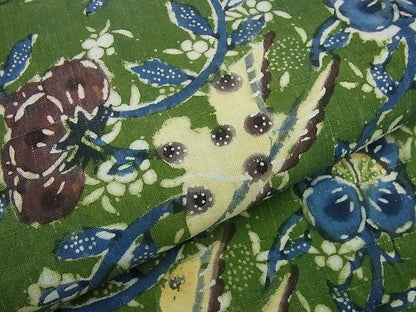 平和屋本店■希少染織家 古澤万千子 工芸呉服 芥川 九寸開き名古屋帯 紬地 花鳥唐草文 たとう紙付き 逸品3s1387