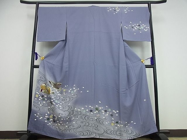 平和屋本店■極上　人間国宝　羽田登喜男　TOKIOetTOKI　訪問着　流水に鴛鴦　たたき染　金銀彩　逸品　未使用3s1433