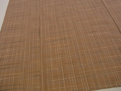 平和屋本店■極上　綿薩摩　木綿　単衣　格子　逸品2s148