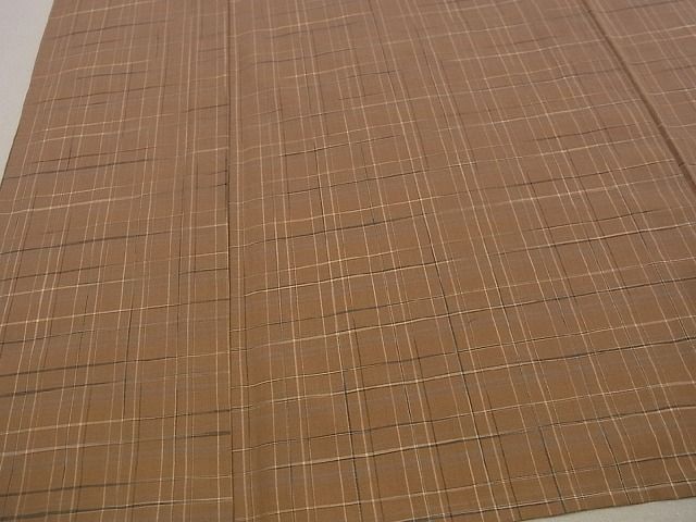 平和屋本店■極上　綿薩摩　木綿　単衣　格子　逸品2s148