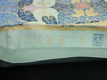 平和屋本店■極上　龍村晋謹製　全通柄袋帯　天平葡萄文錦　金糸　逸品　未使用3s1505