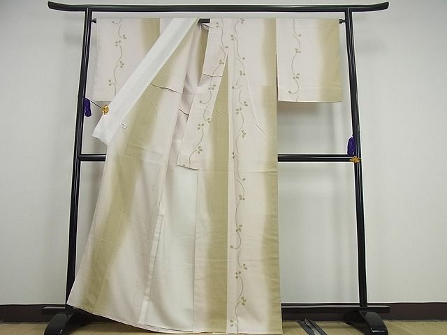 平和屋本店▽極上 十日町 名門青柳謹製 赤城紬 単衣 奇翠 蔵家 創柳庵 枝花文 証紙付き 逸品3s1881