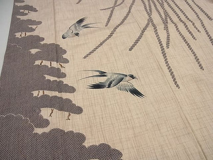 平和屋本店●希少 小紋師 藍田正雄 江戸小紋 訪問着 燕 紬地 逸品 未使用3s1918