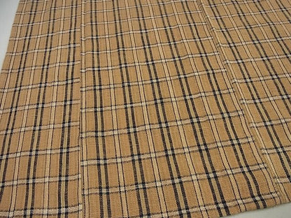 平和屋本店▽極上 国指定無形文化財 丹波布 単衣 格子柄 逸品3s1980