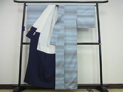 平和屋本店■極上　藍造り国選定無形文化財　佐藤阿波藍製造所　十九代目藍師・佐藤昭人　花織　紬　逸品3s1983